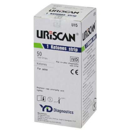 Світлина Тест-смужки для аналізу сечі Uriscan (Урискан) 1 кетони №50